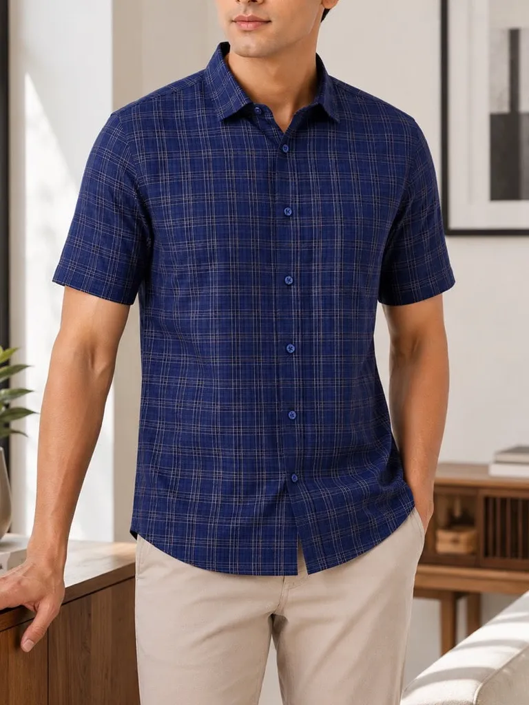 Everyday Windowpane Check Checked Regular Fit Men's Formal Shirt