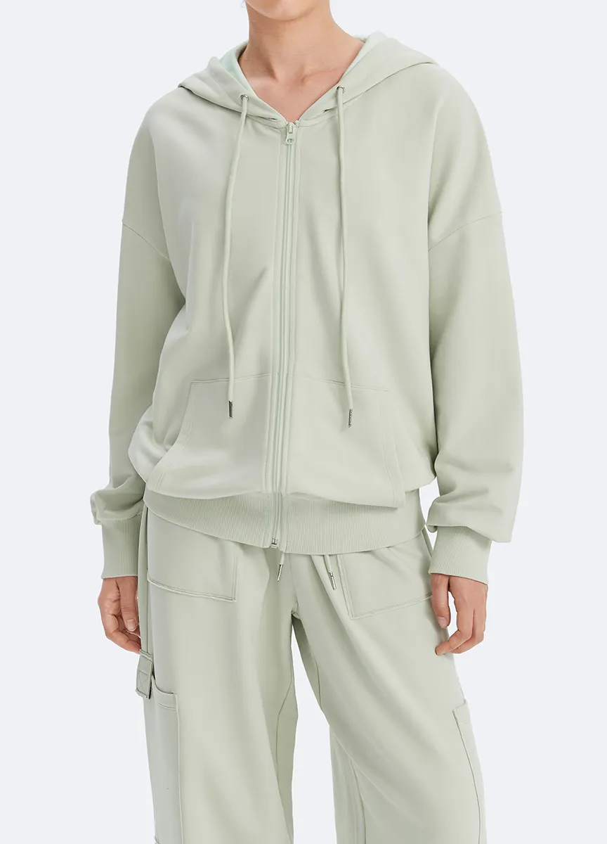 Layering Zip Hoodie With Pockets