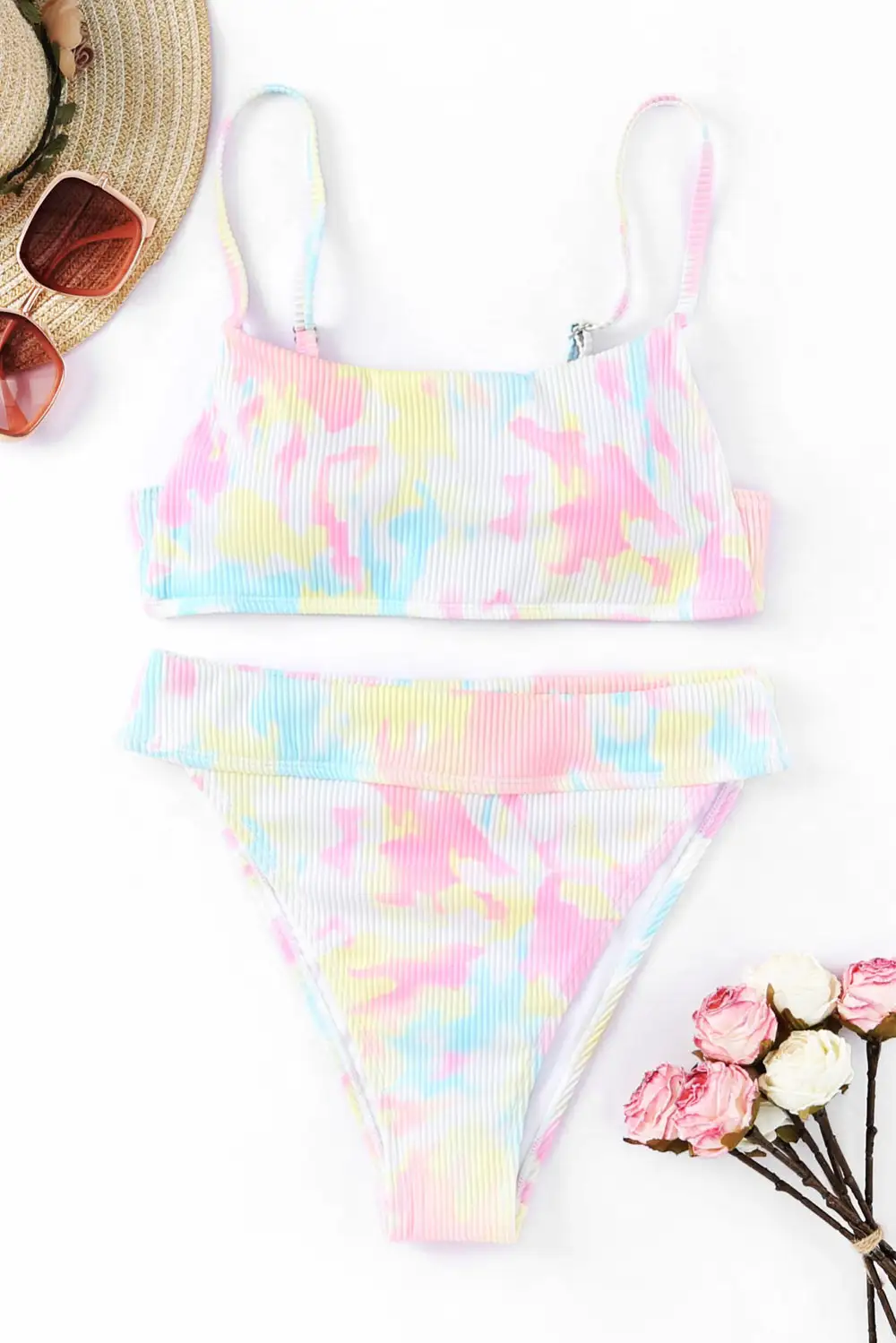 Swimwear Tie-dye Sheath Active Bikinis
