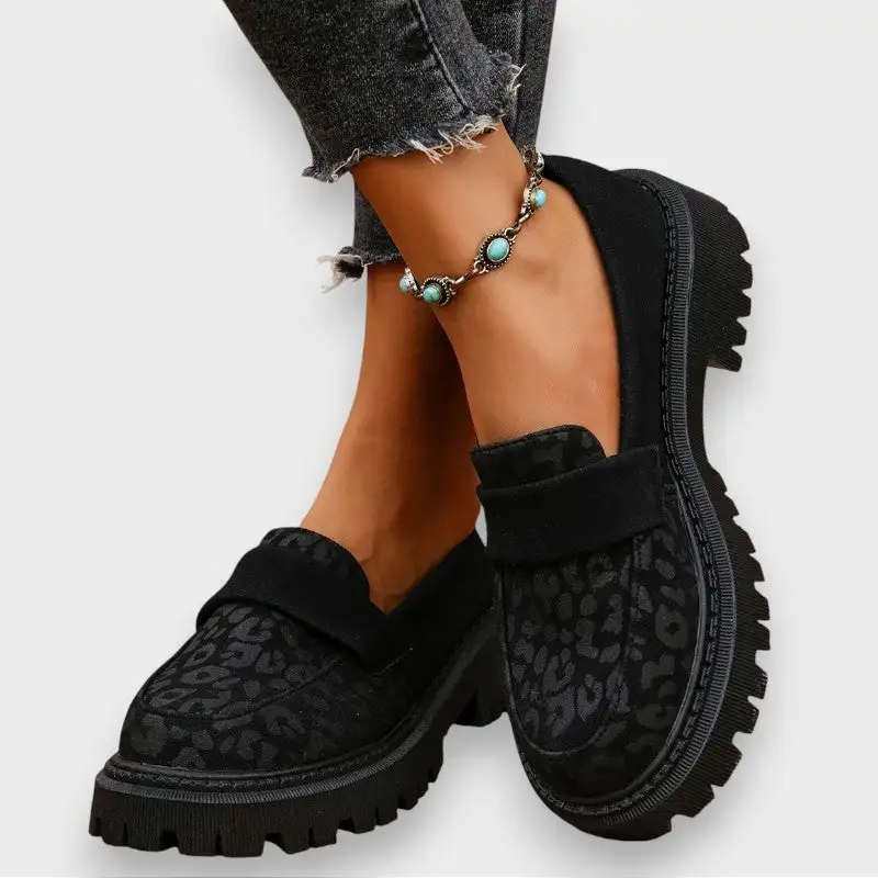 Leather Patent Platform Ankle Boots