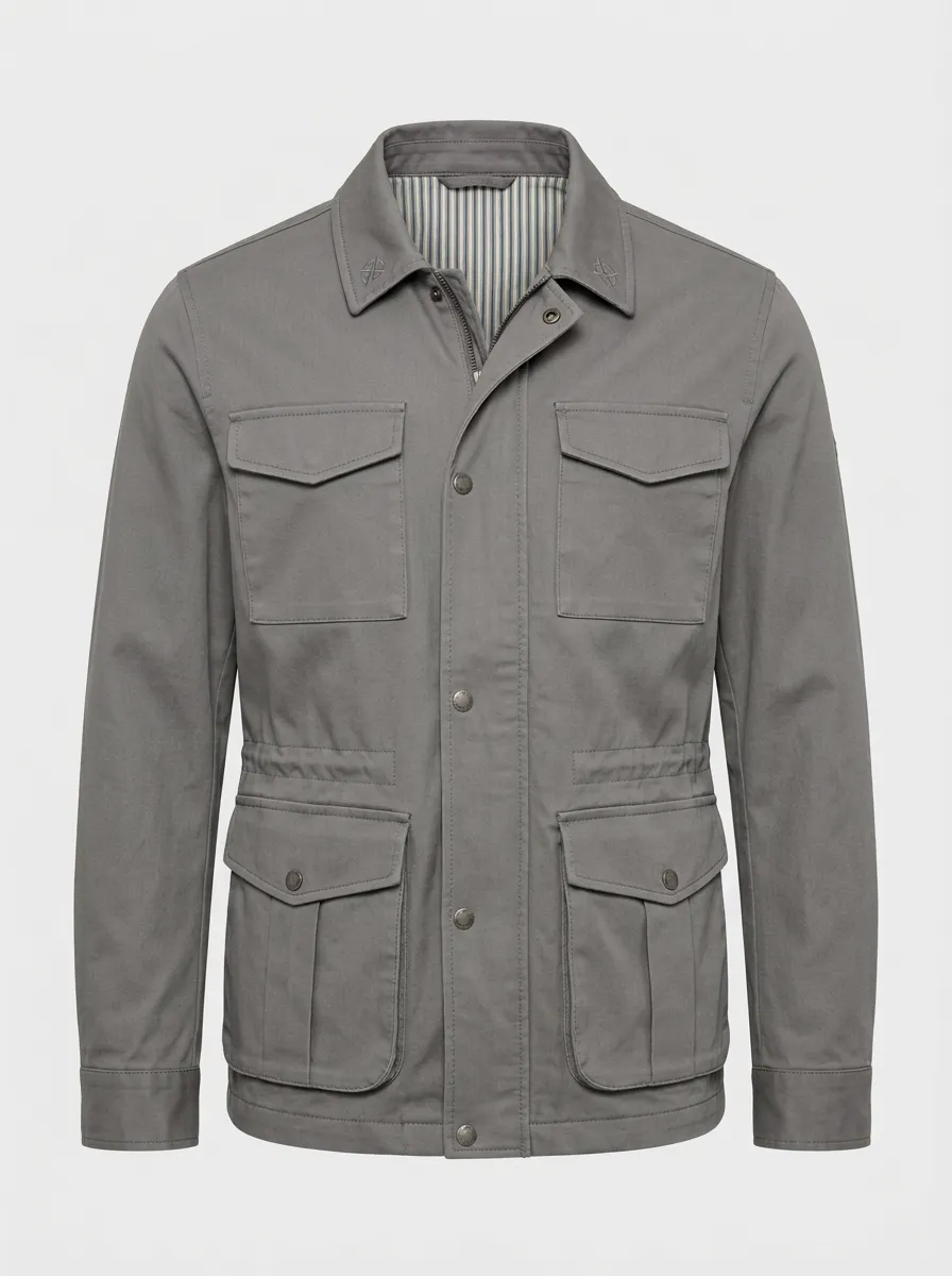 Men's Casual Outdoor Military Style Olive Green Field Jacket