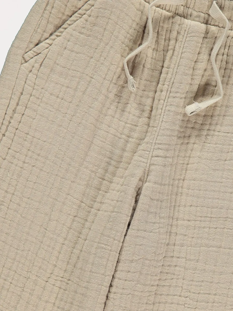 Stone Cheesecloth Trousers