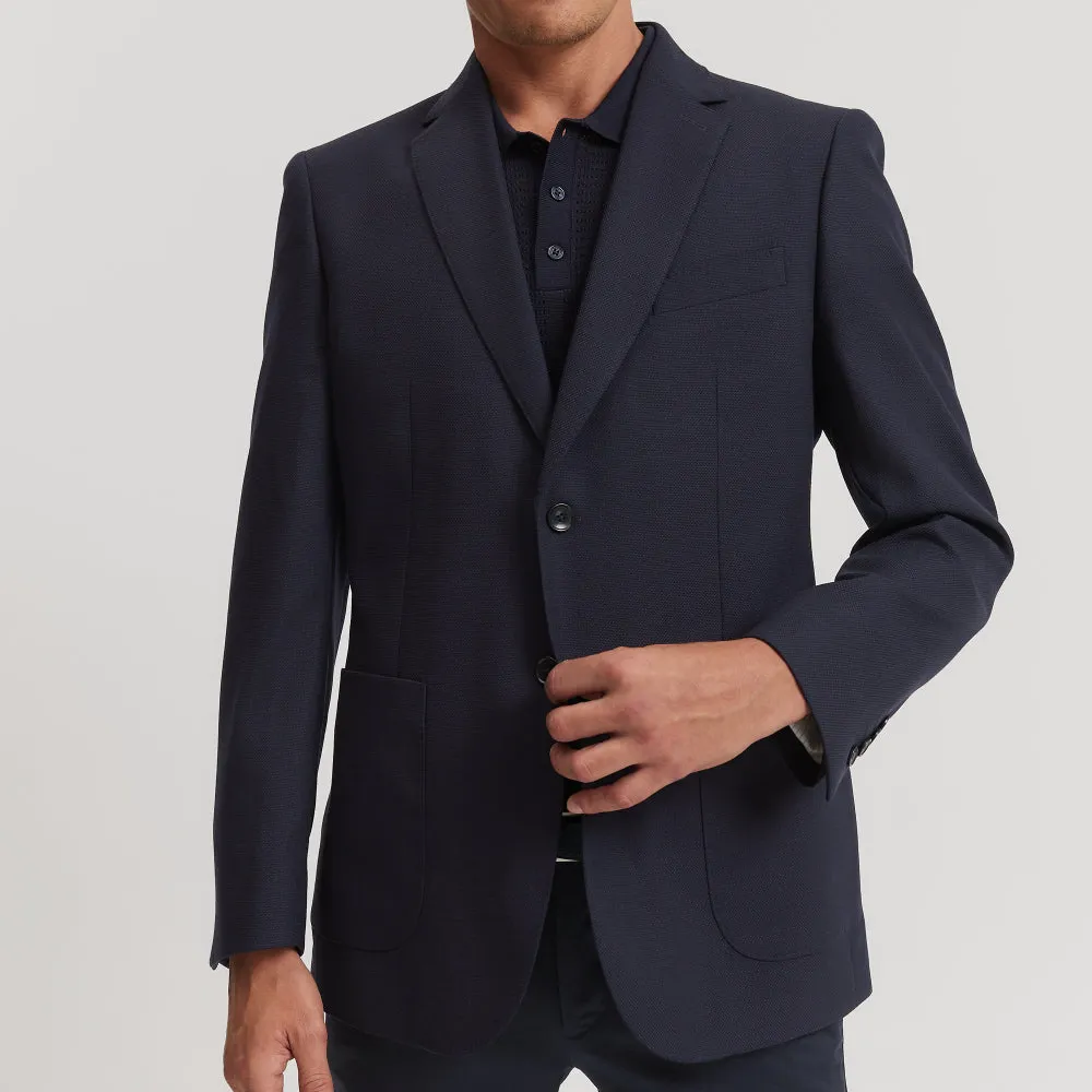 Men's Textured Regular Fit Stretch Jacket