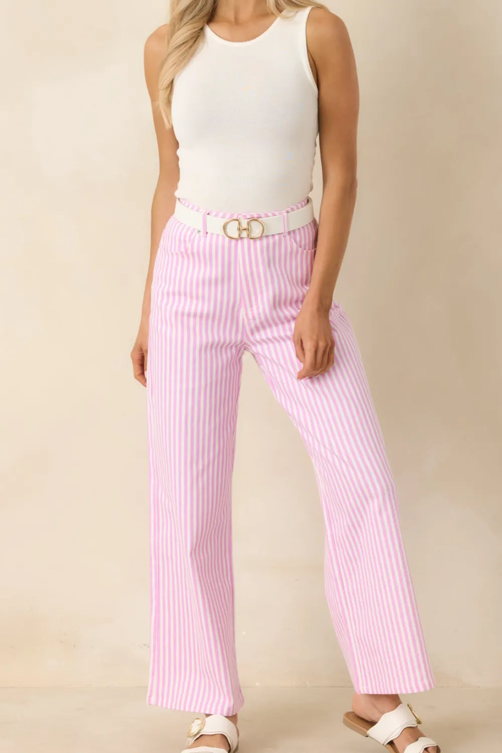 Striped Let's Wide Leg Pants
