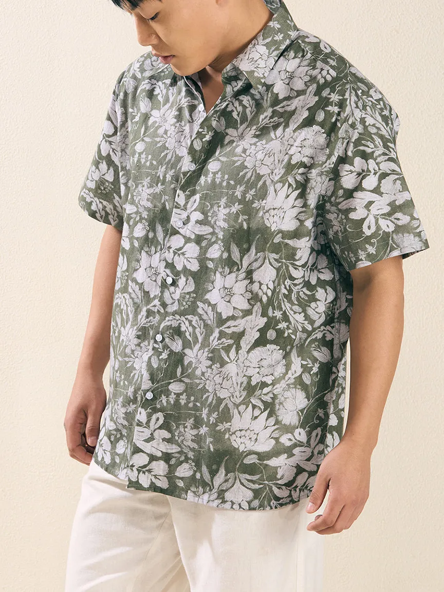 Everyday Half Sleeve Printed Linen Men's Formal Shirt