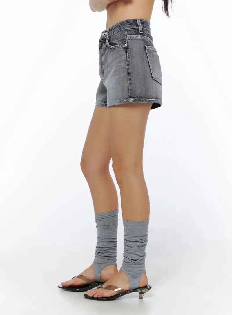 Vintage Wash Denim Shorts