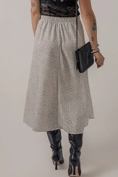 Casual High Waist Midi Skirt