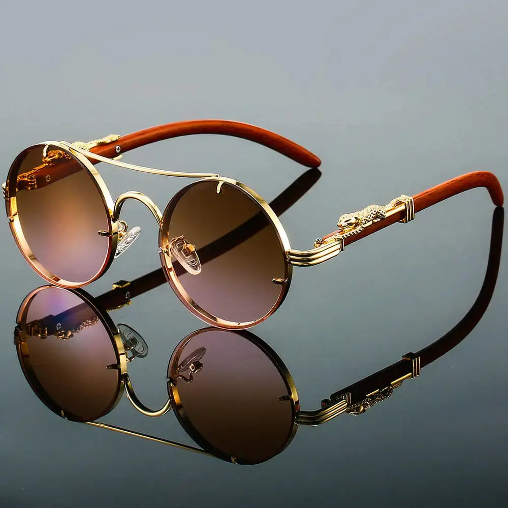 Polished Round Frame Sunglasses