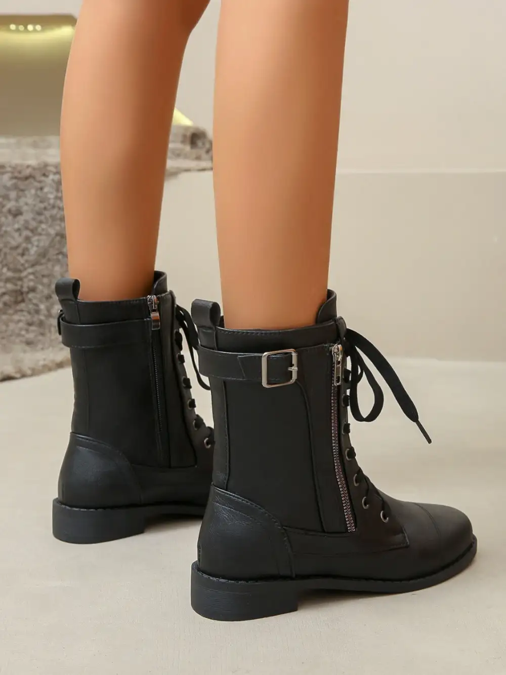 Lace Pu Boots