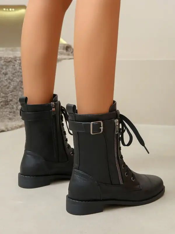 Lace Pu Boots