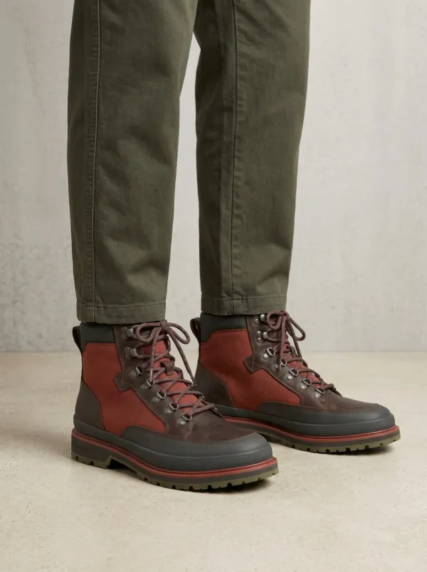 Unisex Outdoor Hiking Leather Print Work Boots