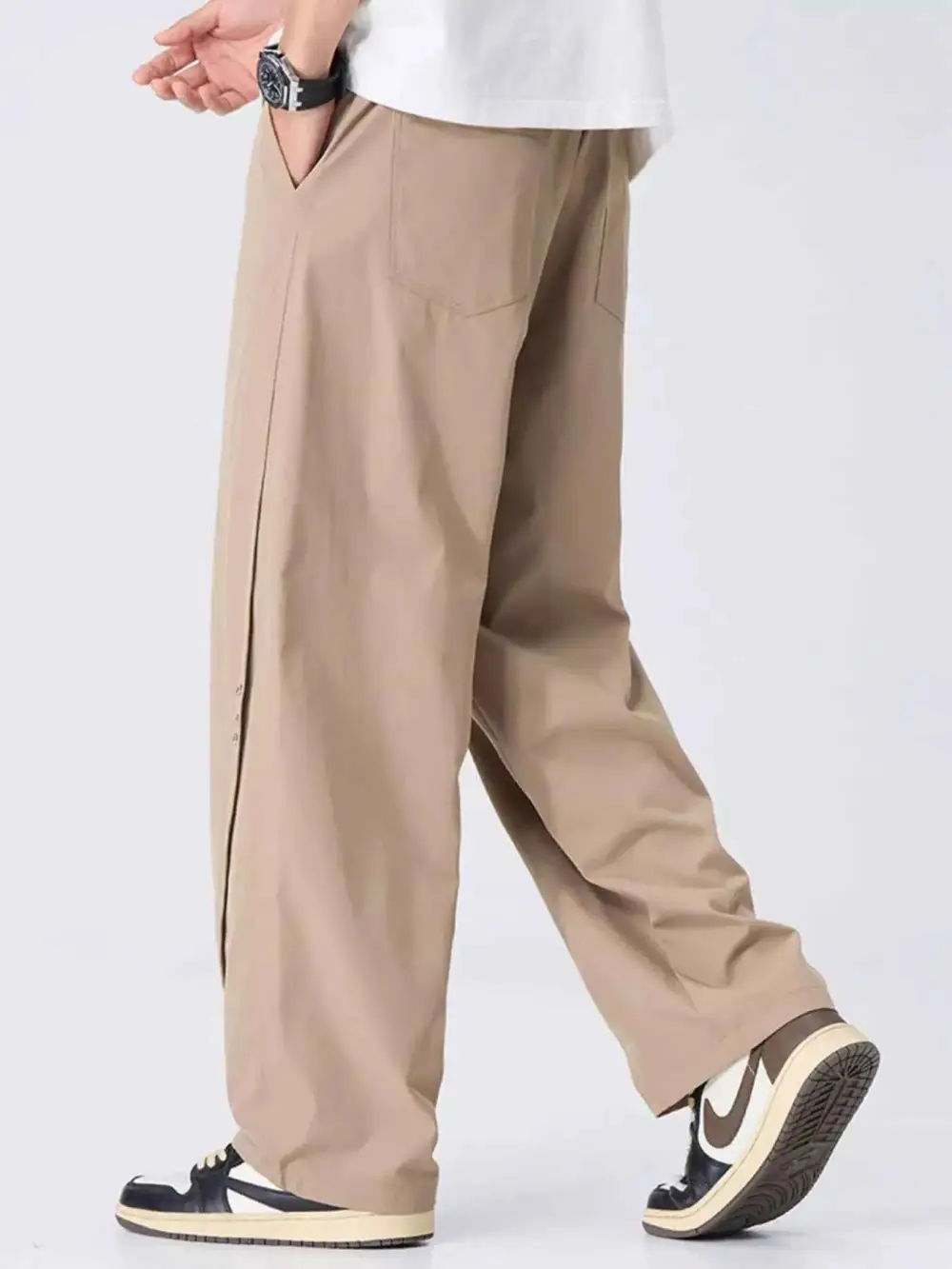 Relaxed Drawstring Wide Leg Pants