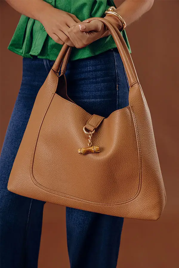 Faux Leather Top-Handle Flap-Front Tote Bag