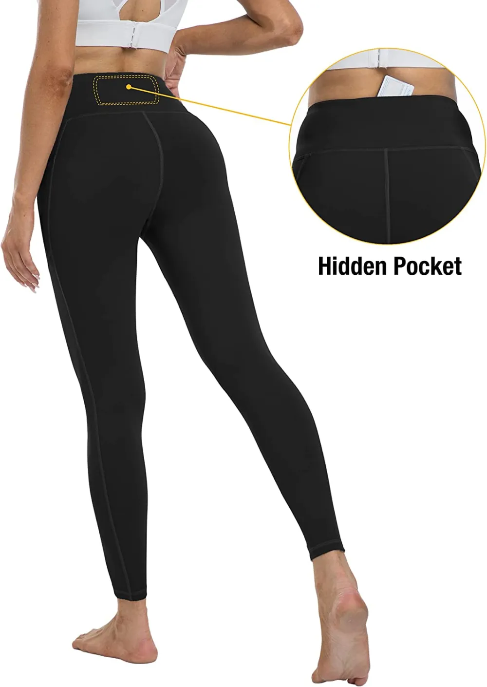 YOUNGCHARM 4 Pack Leggings with Pockets for Women,High Waist Tummy Control Workout Yoga Pants