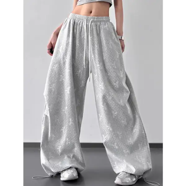 Wide Leg Casual Drawstring Pants