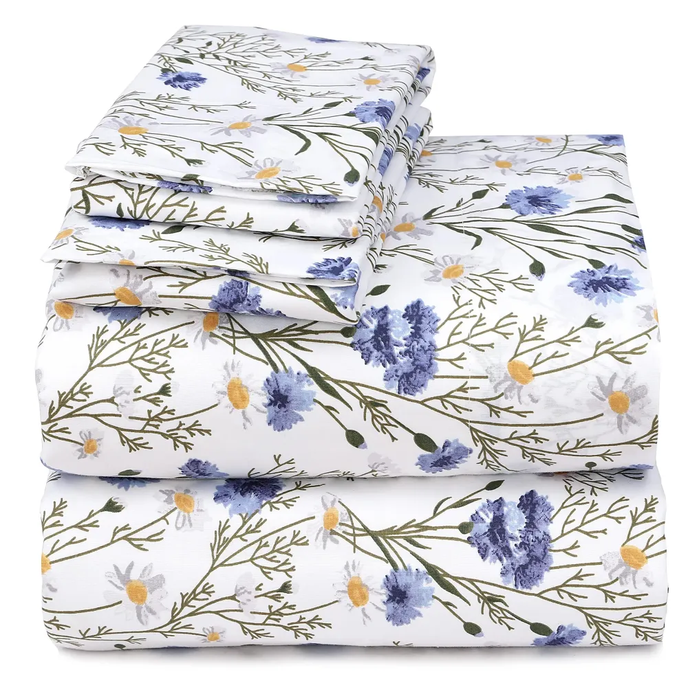 [Sweet Pea]100% Cotton Sheets - Soft & Breathable Sheet Set - 4 Pieces
