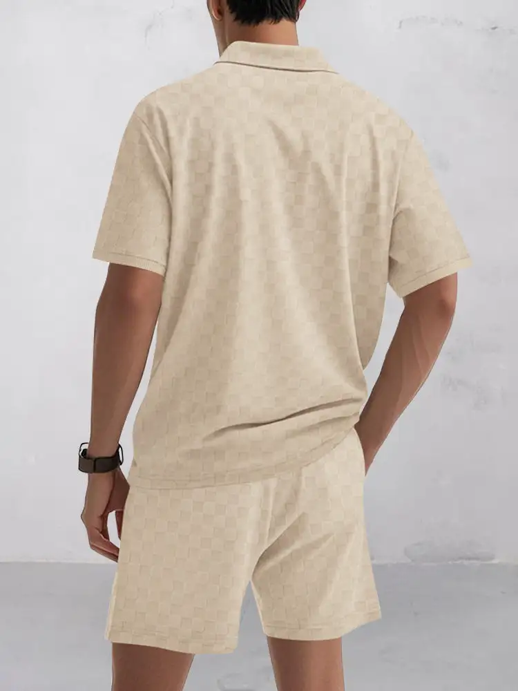 Timeless Checkered Shirt Shorts Set