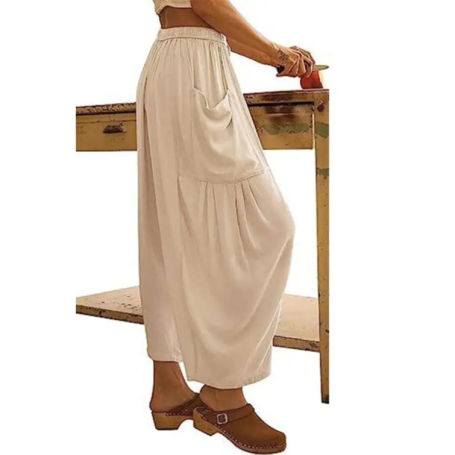 Full Size Pocketed Drawstring Wide Leg Pants