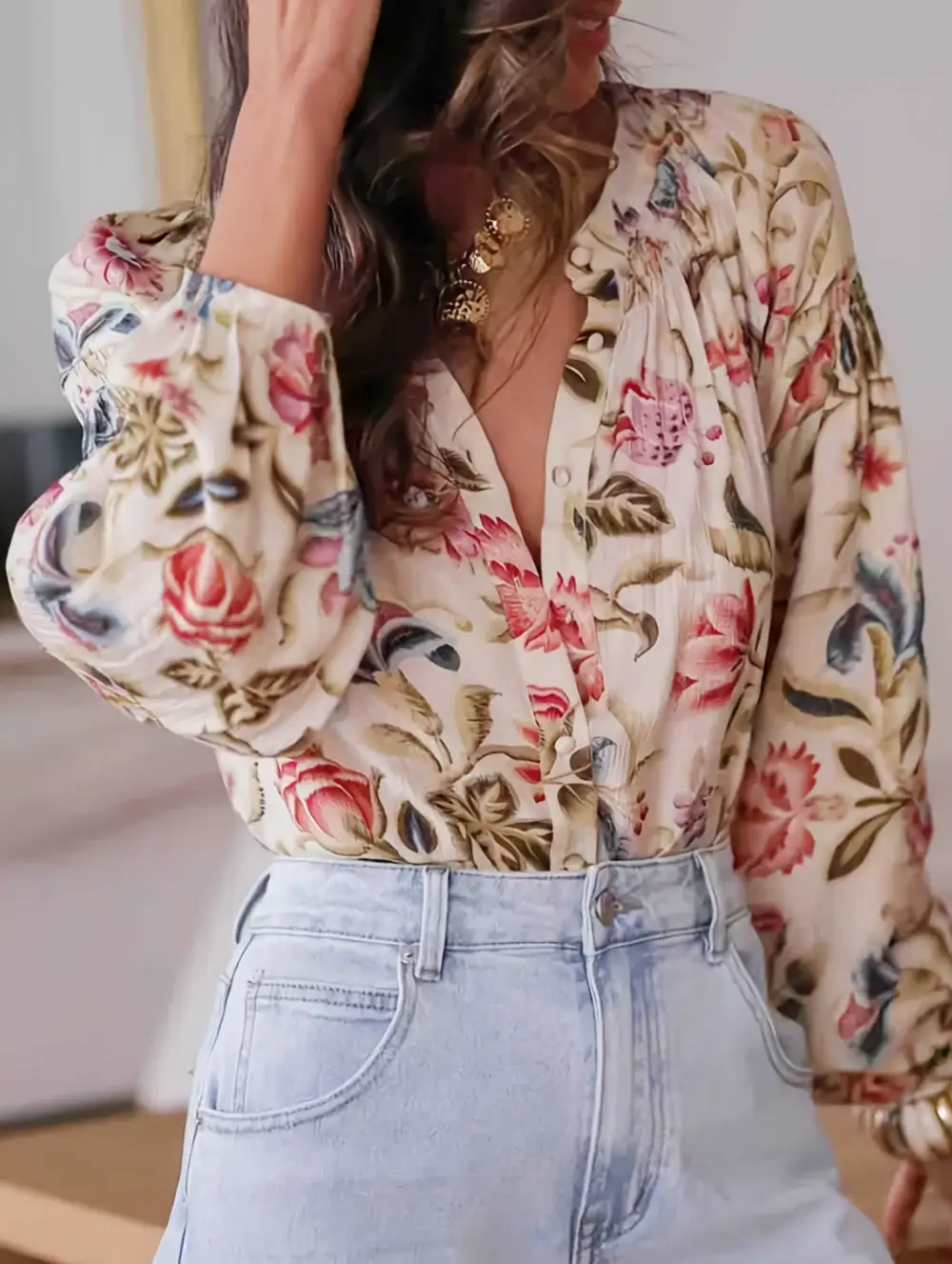 Printed Long Sleeve Shirt
