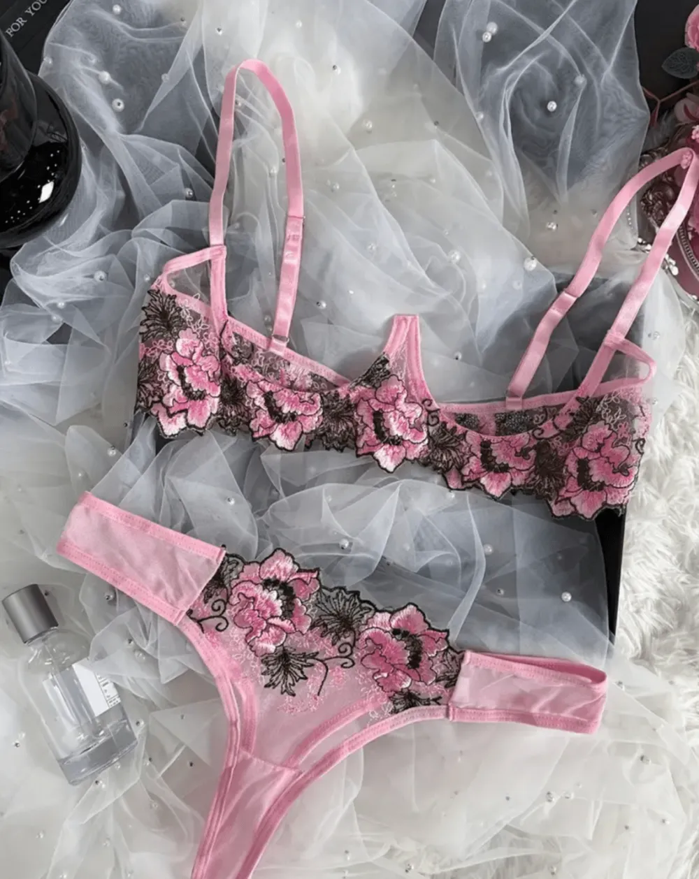 Bralette Open Cup Lingerie Set