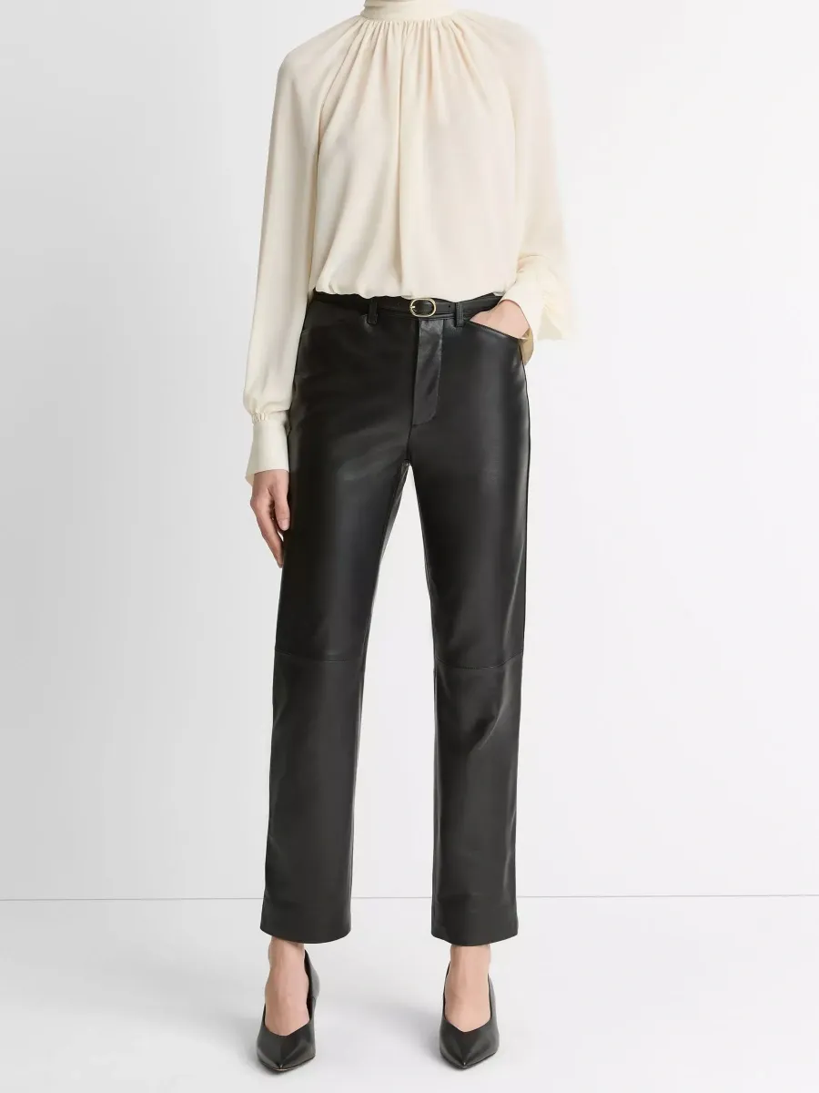 Cropped Leather Pants