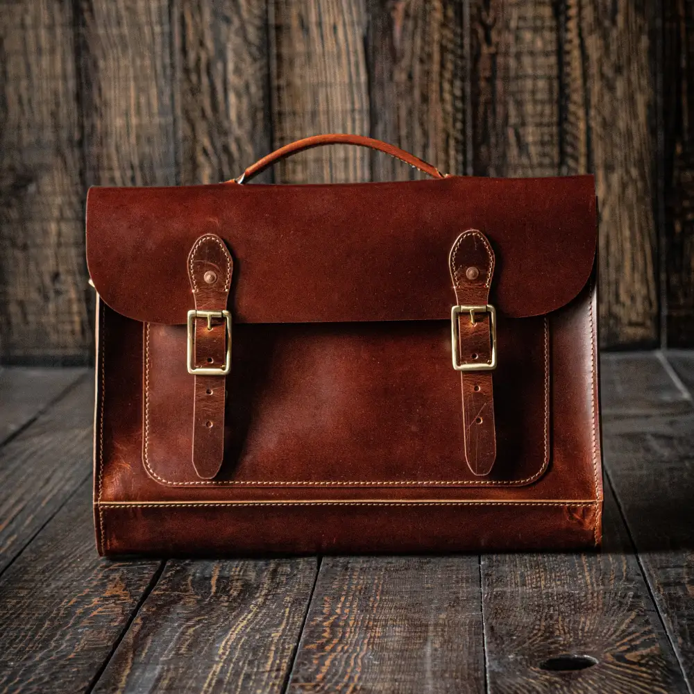 Slim Leather Satchel Bag