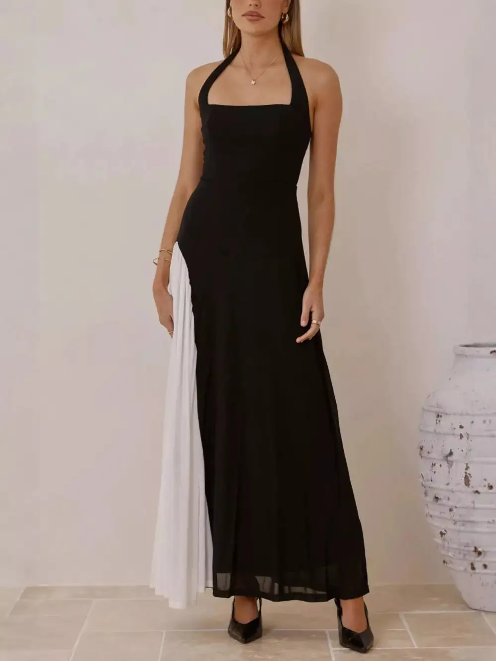 Contrast Maxi Dress