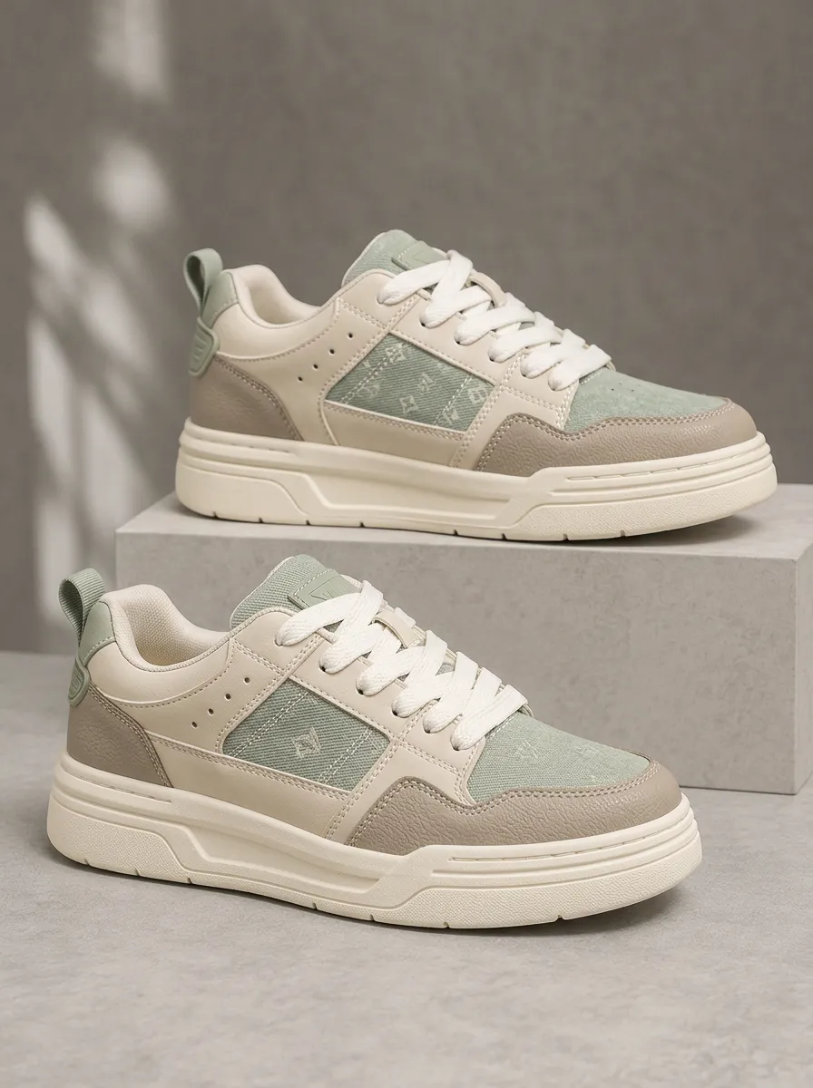 Men's Urban Geometric Pattern Printed Casual Sneakers