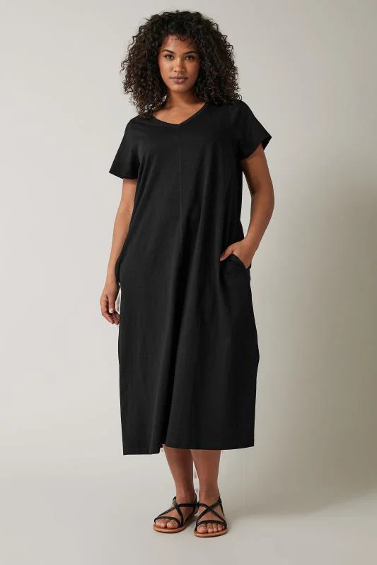 Black Premium Cotton Dress detail 1