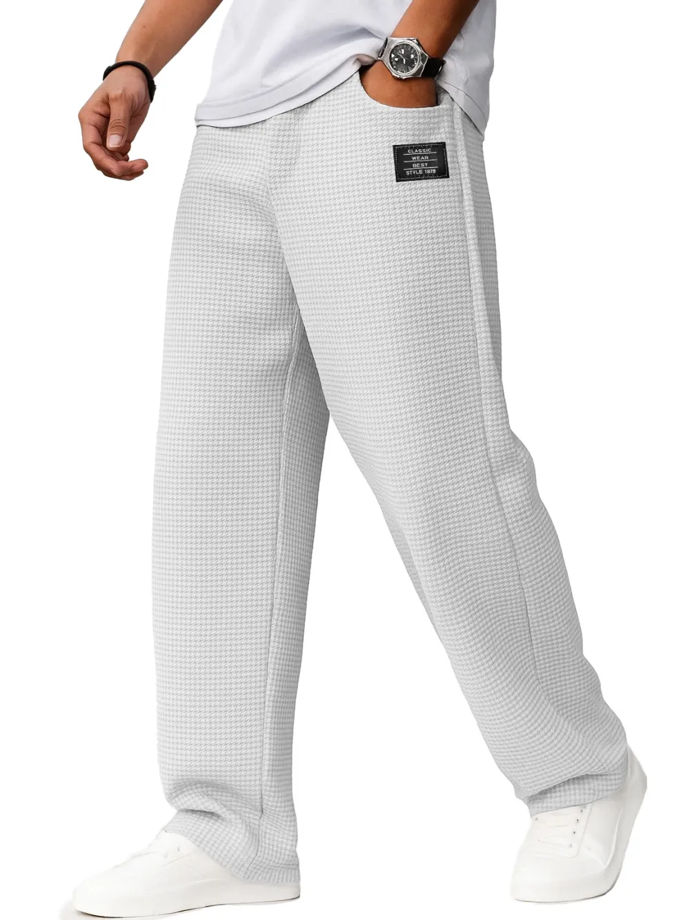 Textured Knit Drawstring Trousers