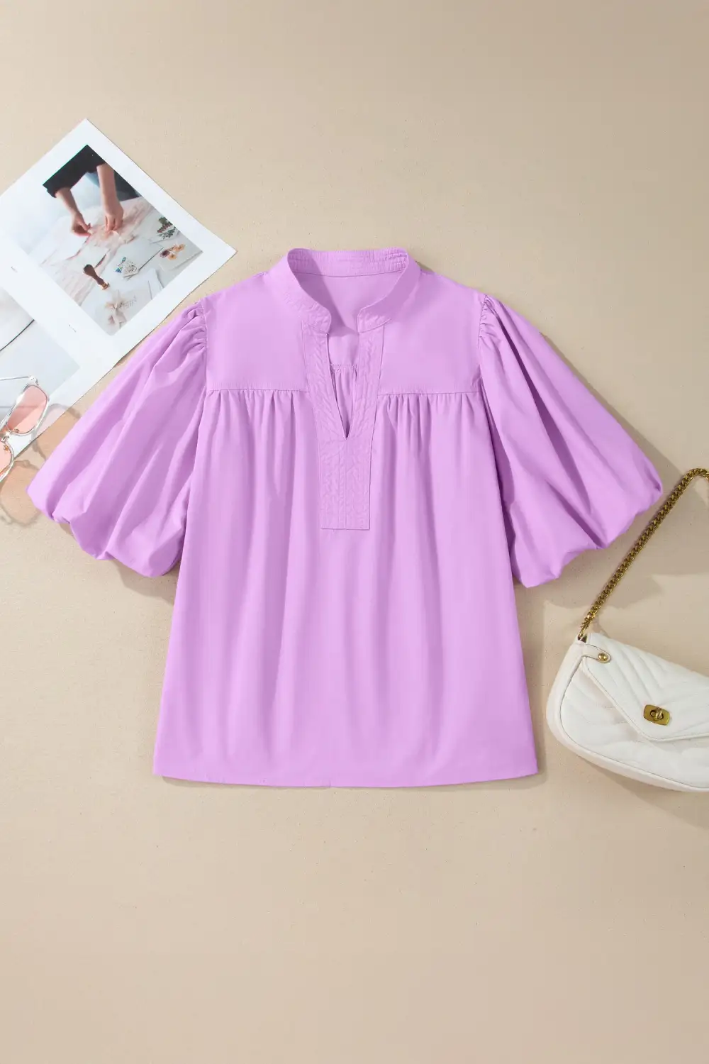 Women's V Neck Half Sleeve Top