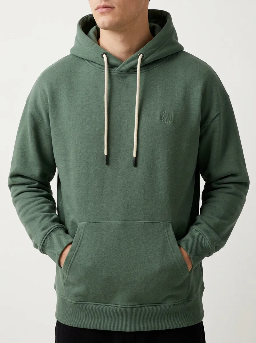 Classic Embroidered Geometric Minimalist Modern Look Men's Hoodie