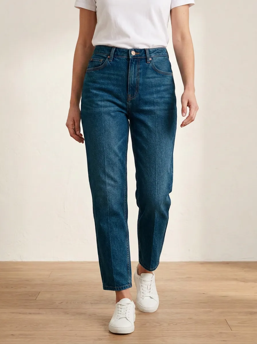 Straight-Leg Denim Denim Jeans