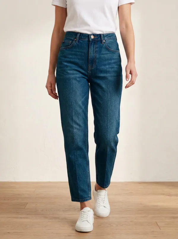 Straight-Leg Denim Denim Jeans
