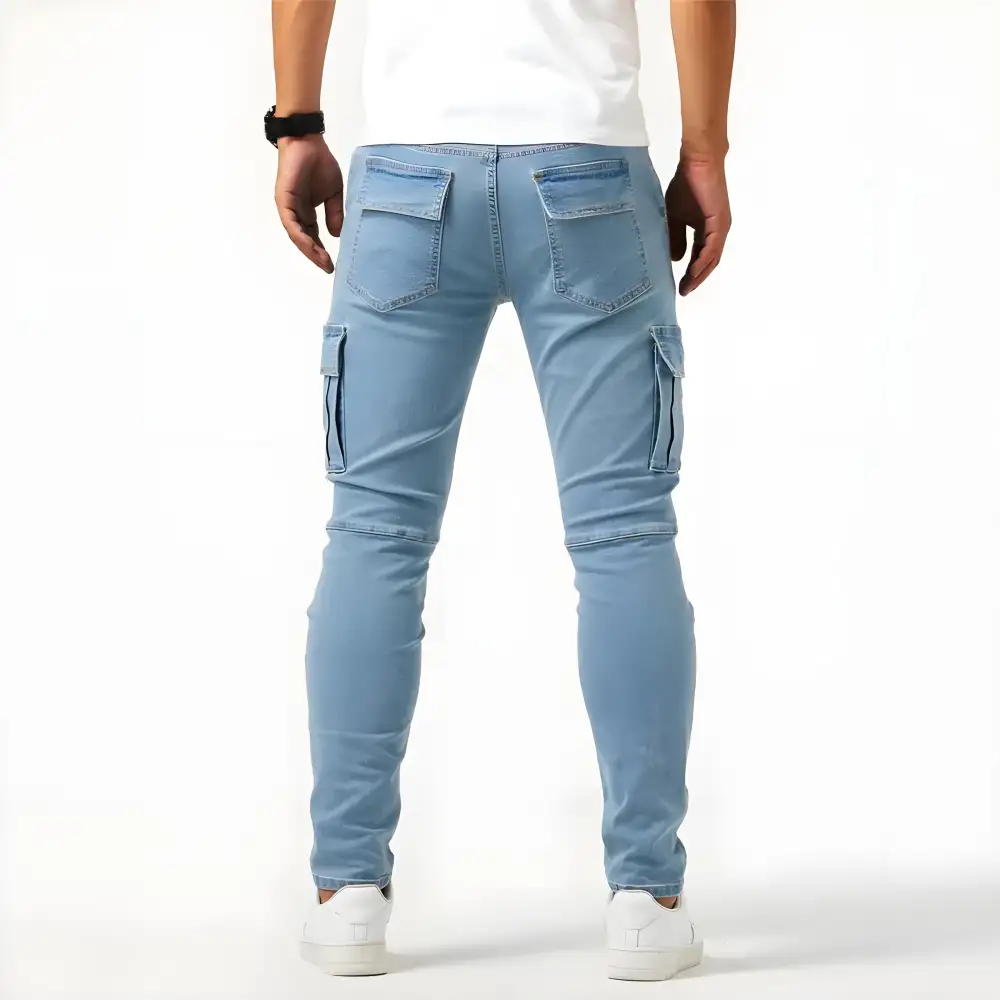 Men's Stretch Denim Cargo Trousers Cargo Pants