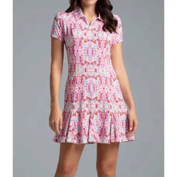 Printed Short Sleeve Casual Dress