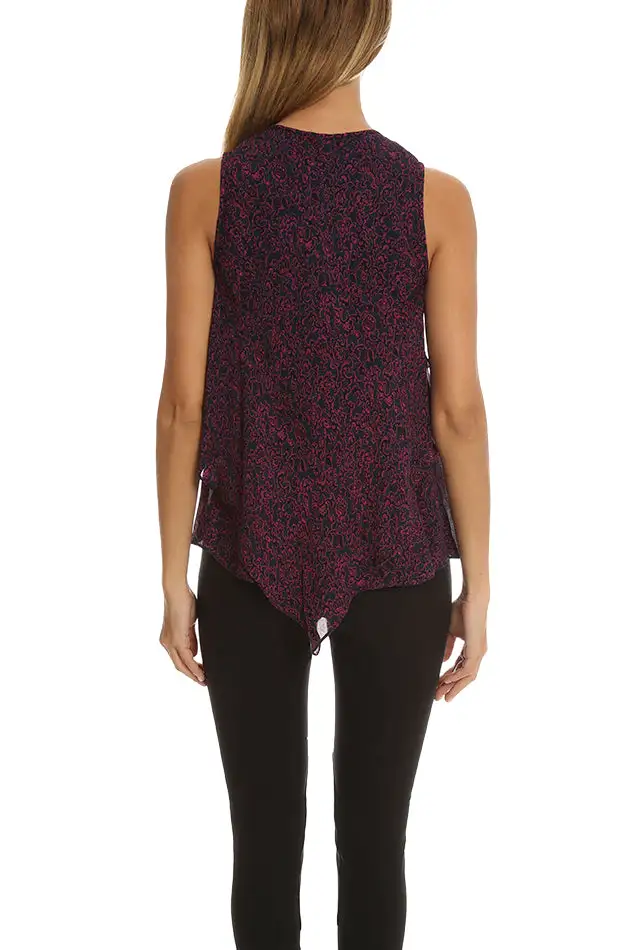 V-Neck Silk Lace Tank Top