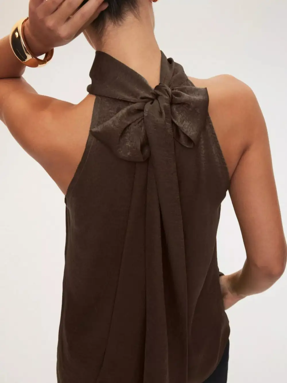 Elegant Halter Neck Asymmetrical Sleeveless Top