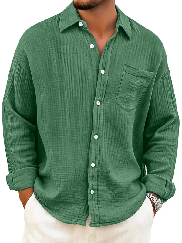 Layered Long Sleeve Pocket Shirt