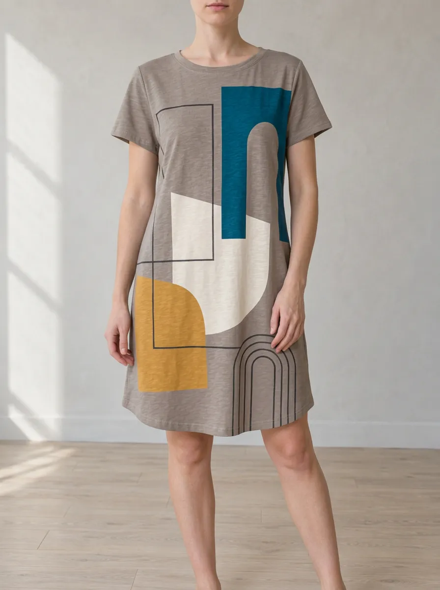 Women's Abstract Graphic T-Shirt Dress