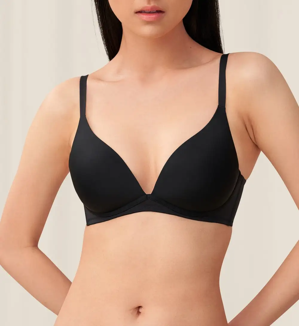 Women's Flexible Non-Wired Deep-V Push-Up Breathable Bra