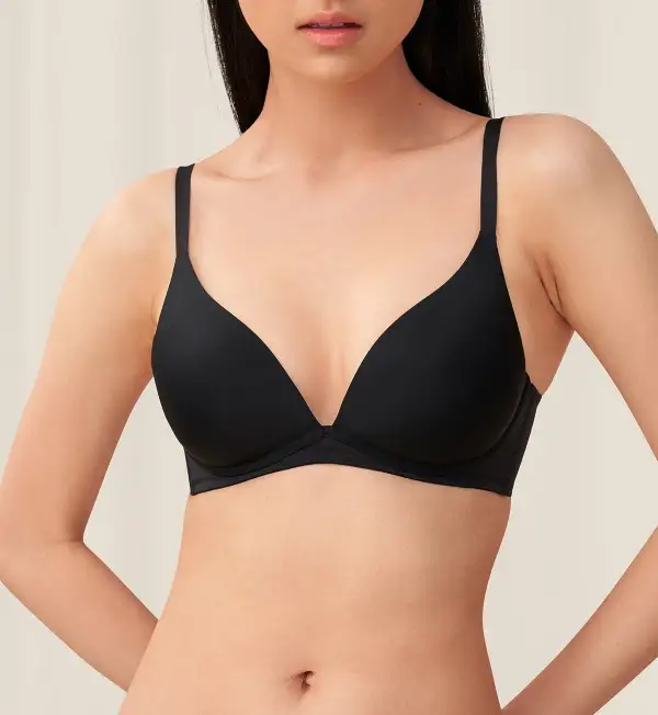 Women's Flexible Non-Wired Deep-V Push-Up Breathable Bra