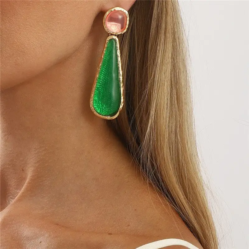 Geometric Resin Statement Earrings