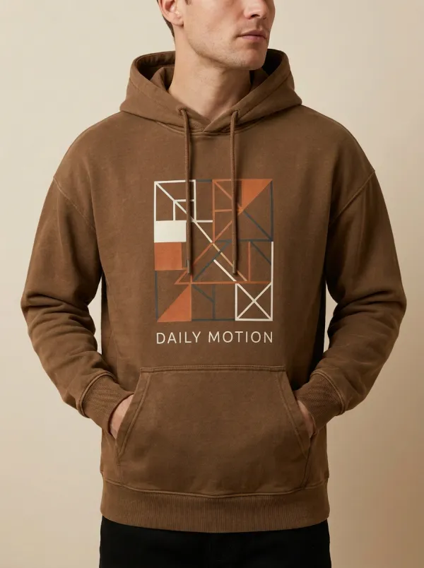 Men's Daily Motion Geometric Abstract Print Hoodie