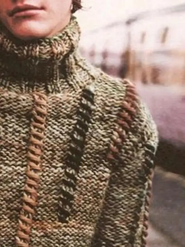 Men's Cotton High-Neck Sweater