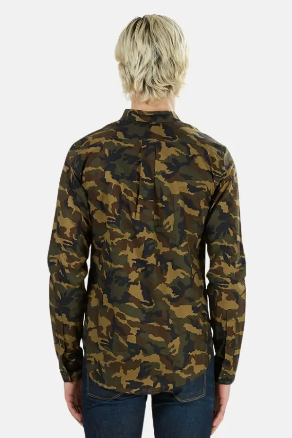 Button Down Cotton Camo Shirt