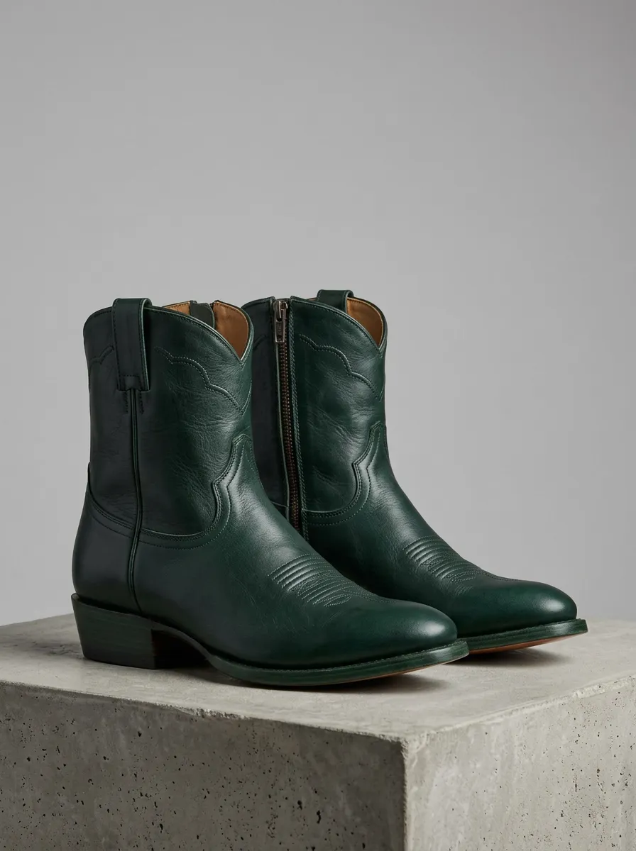 Men's Side-Zip Western Ankle Boots