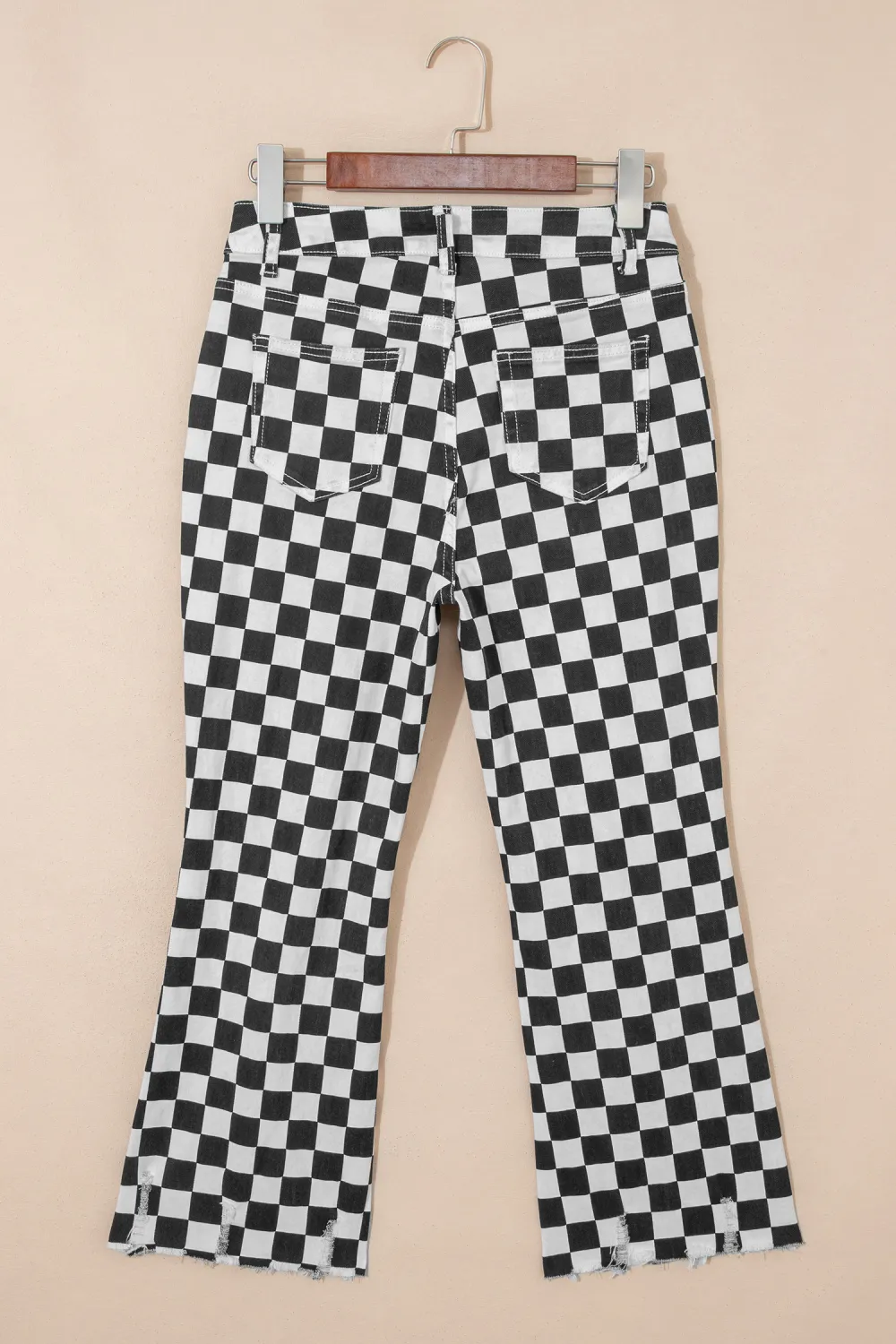 Black Checkerboard Cropped Jeans
