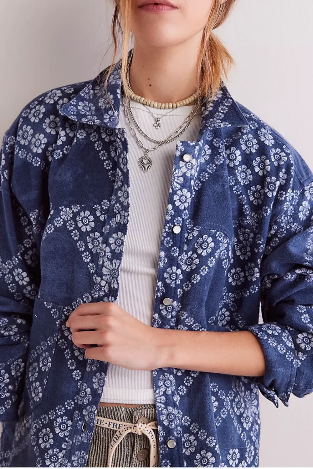 Bandana Print Button Front Shirt