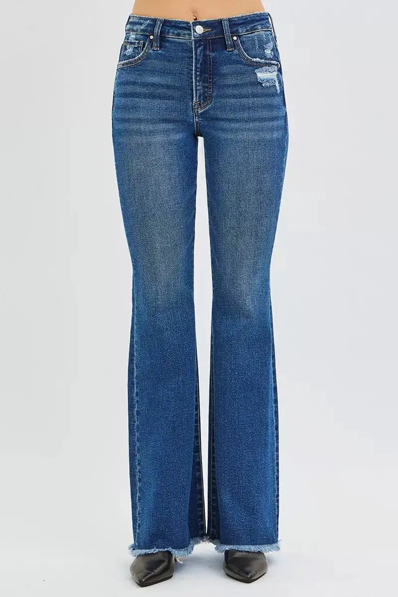 Classic High Waist Flare Leg Denim Jeans
